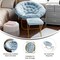 Emma and Oliver Ersa Oversize Folding Saucer Moon Chair and Ottoman for Dorm and Bedroom with Steel Frames
